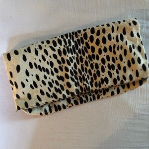RARE Emerson Frye Leopard Foldover Clutch